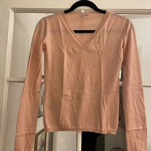 Miu Miu Pale Pink Cashmere and Silk Sweater XS size 40